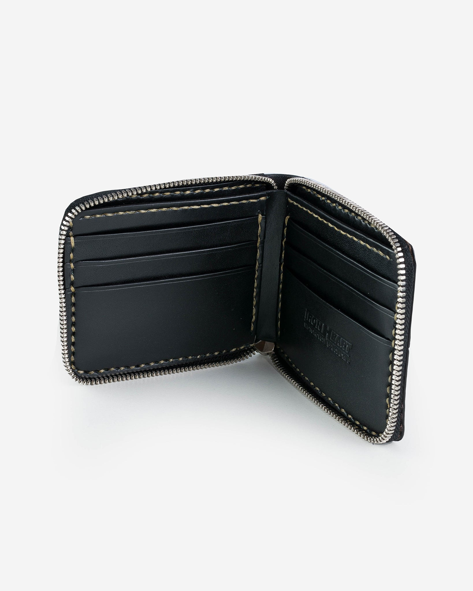 IHG-090-NAV Zip-Secured Shell Cordovan Wallet - Navy Blue - 4
