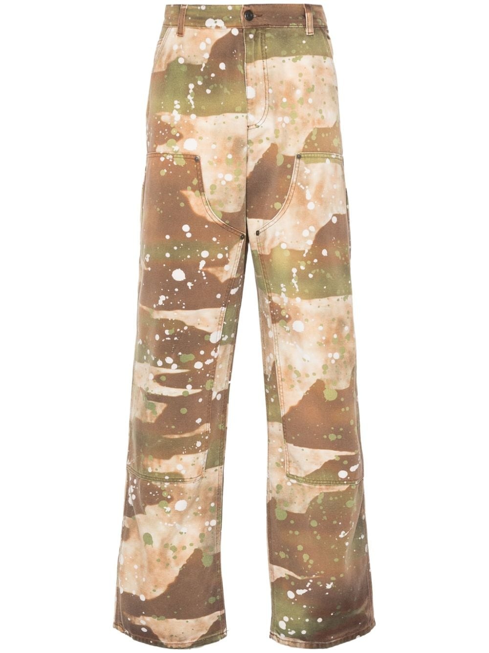 camouflage-print canvas trousers - 1
