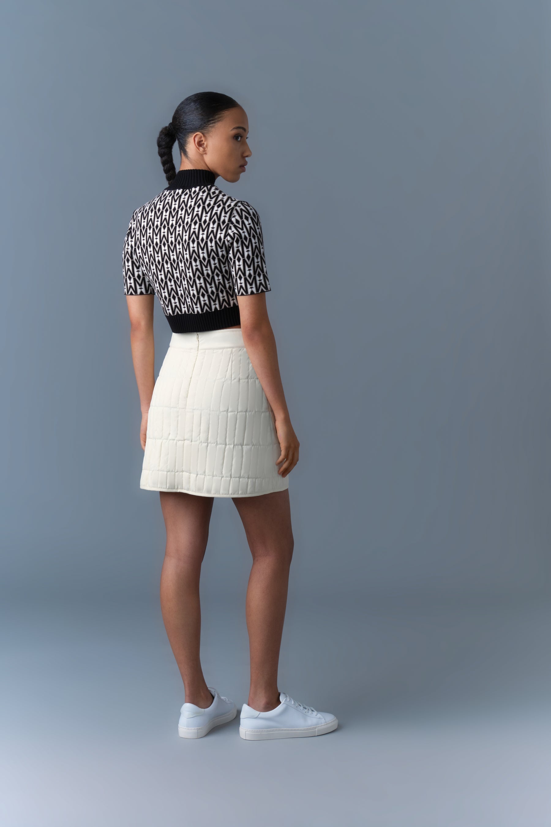 CAIA-MG Jacquard Monogram Knit Top - 4