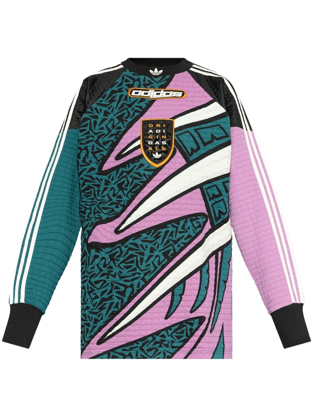 graphic-pattern long-sleeve football top - 1