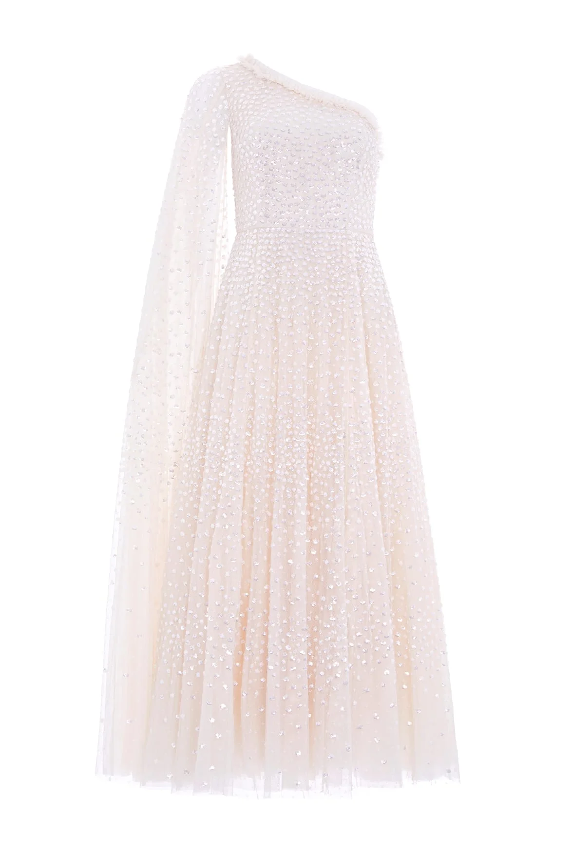 Scatter Dot One-Shoulder Ankle Gown - 1