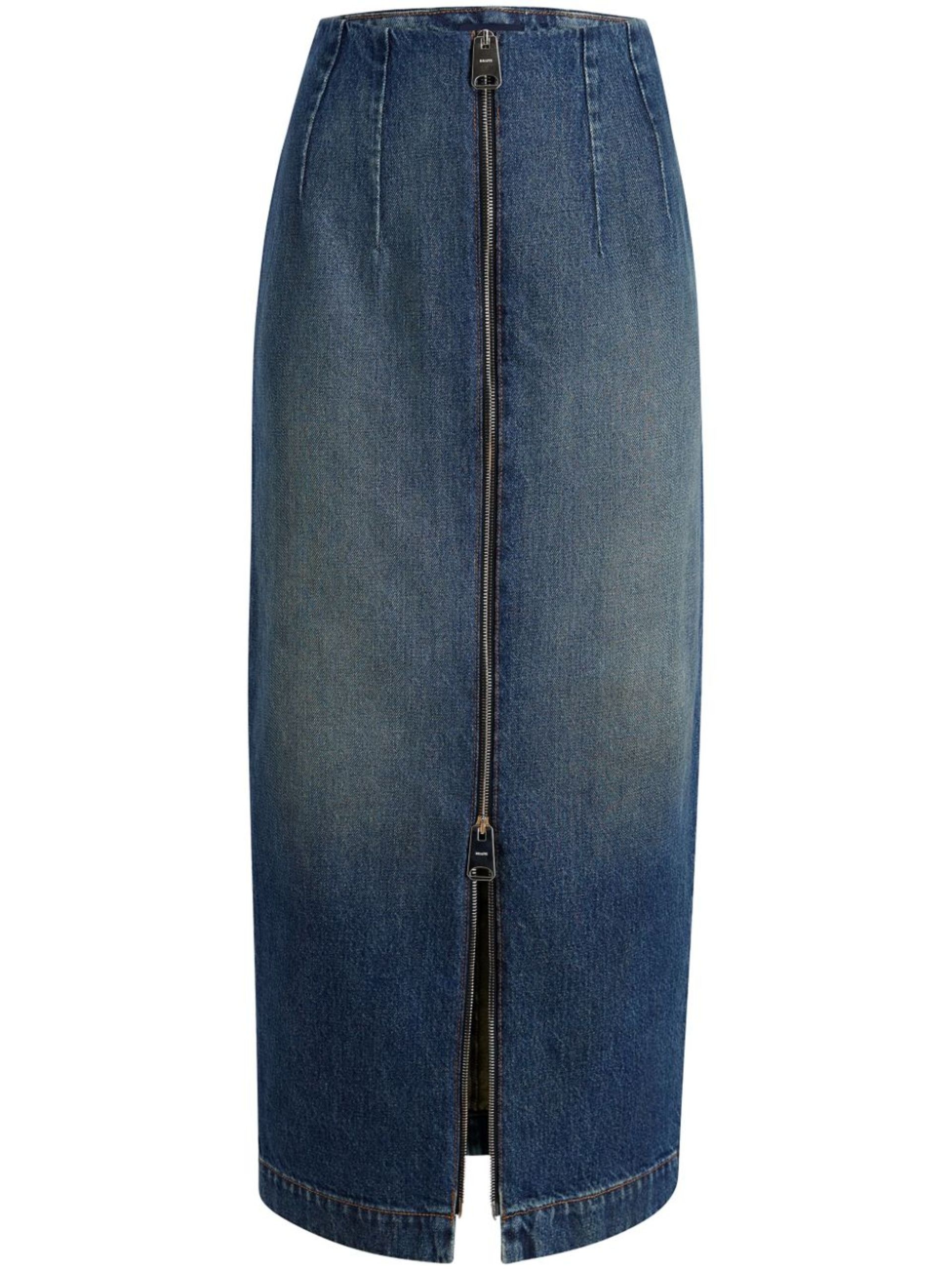 Blue Ruly Denim Midi Skirt - 1