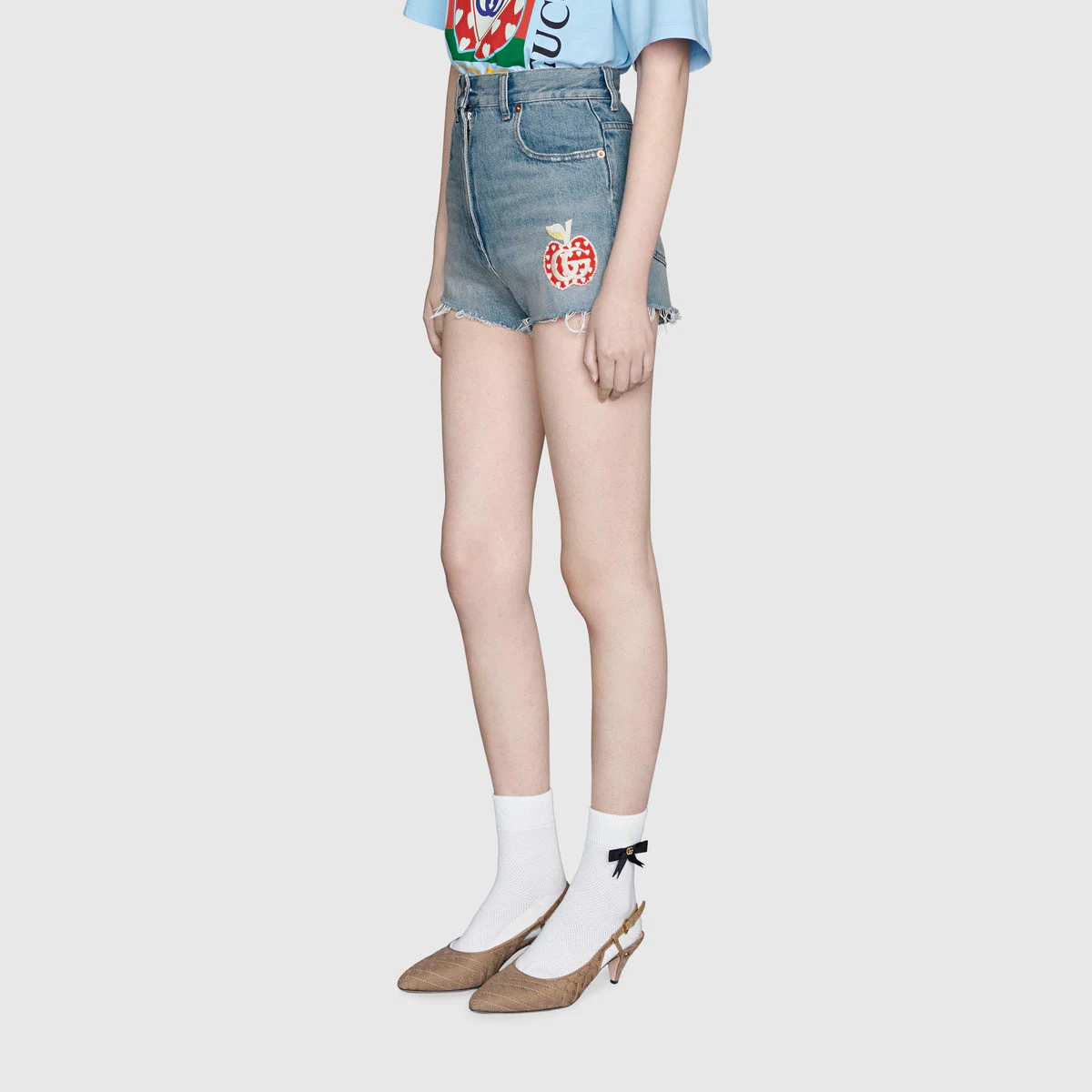 Gucci Les Pommes denim shorts - 4