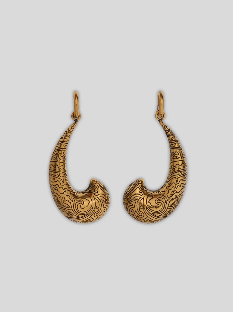 ENAMELLED PAISLEY EARRINGS - 1