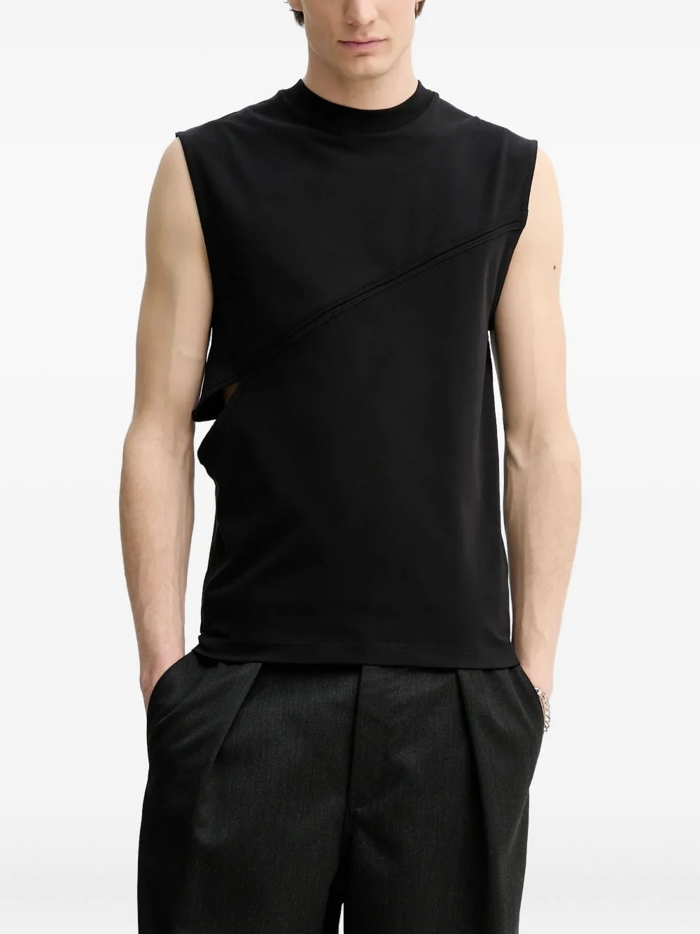 cut-out seam detail vest - 1