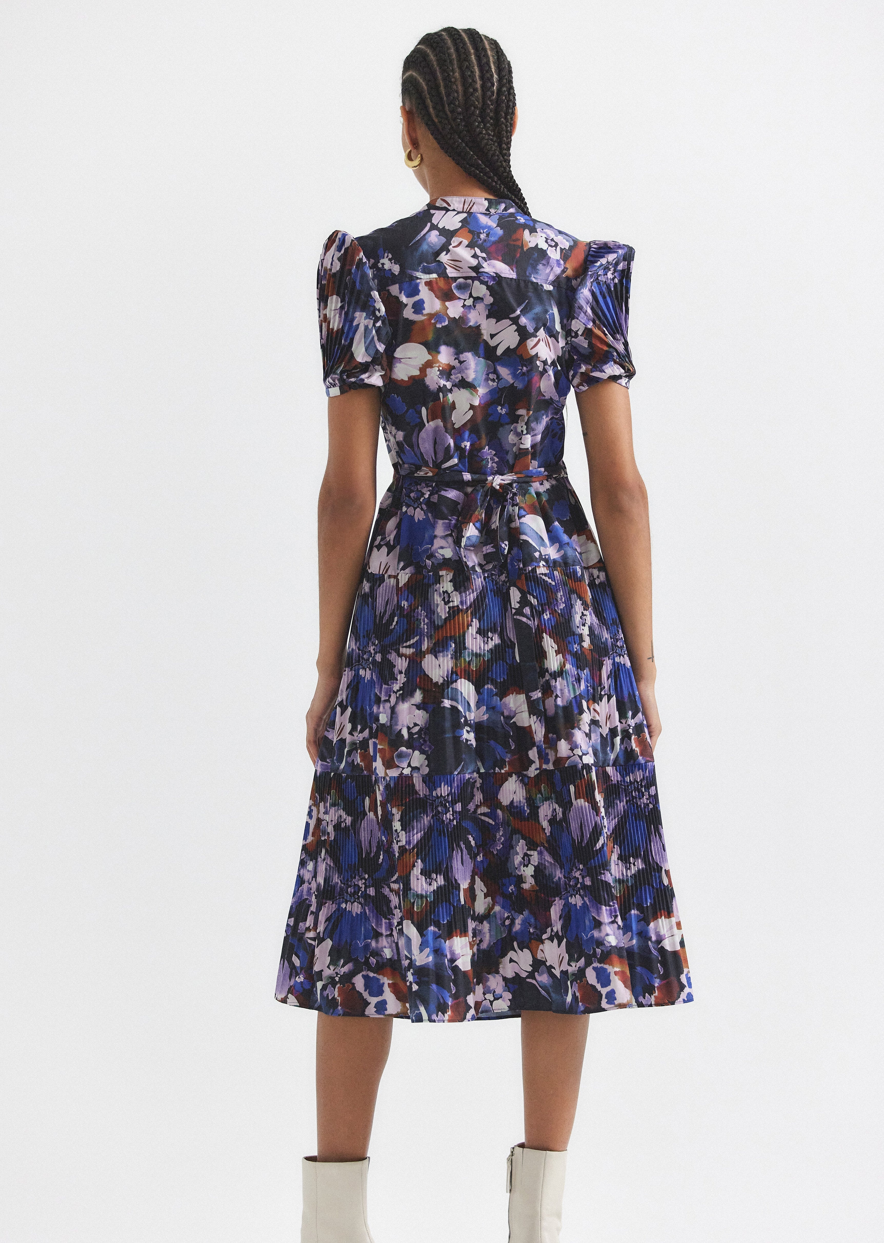 ALEXANDRA PUFF SLEEVE SHIRT MIDI DRESS - 5
