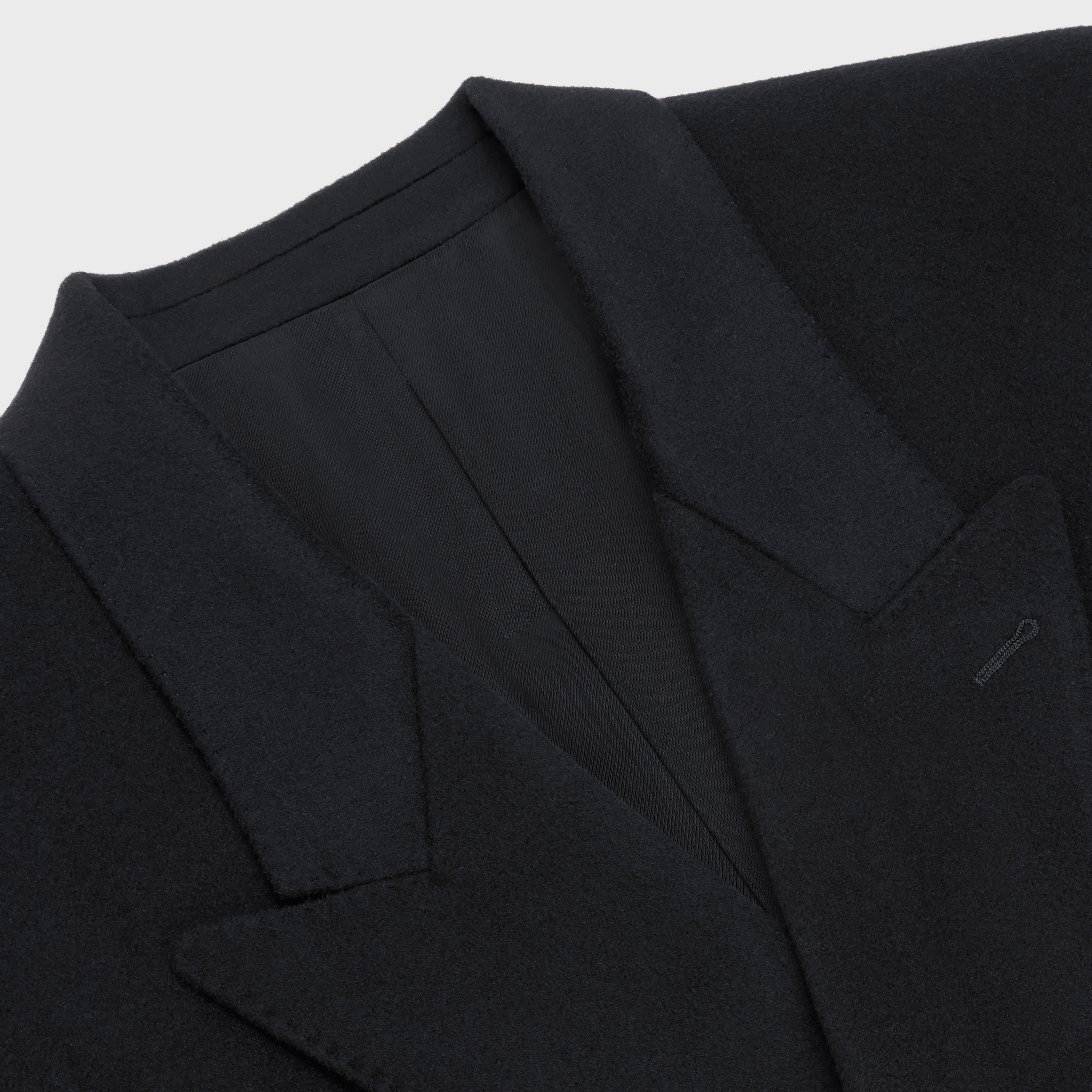 OVERCOAT WITH PEAK COLLAR IN WOOL CLOTH - 3
