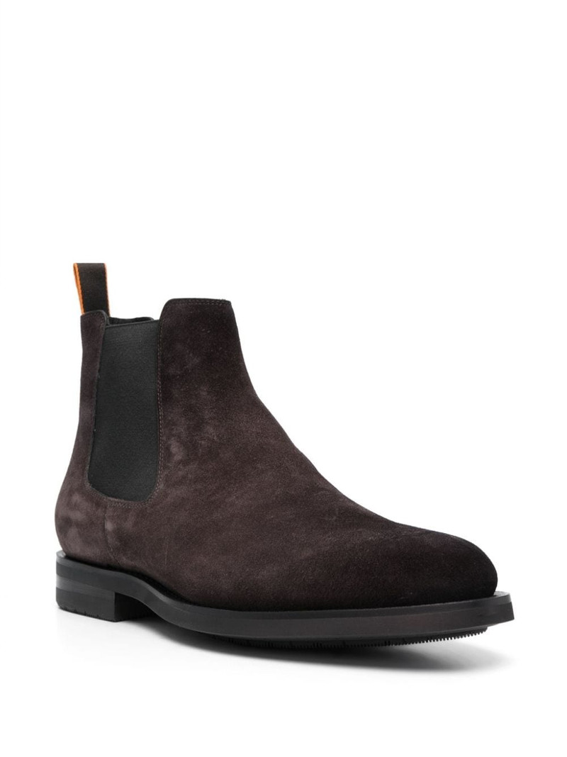 Santoni round-toe suede ankle boots outlook