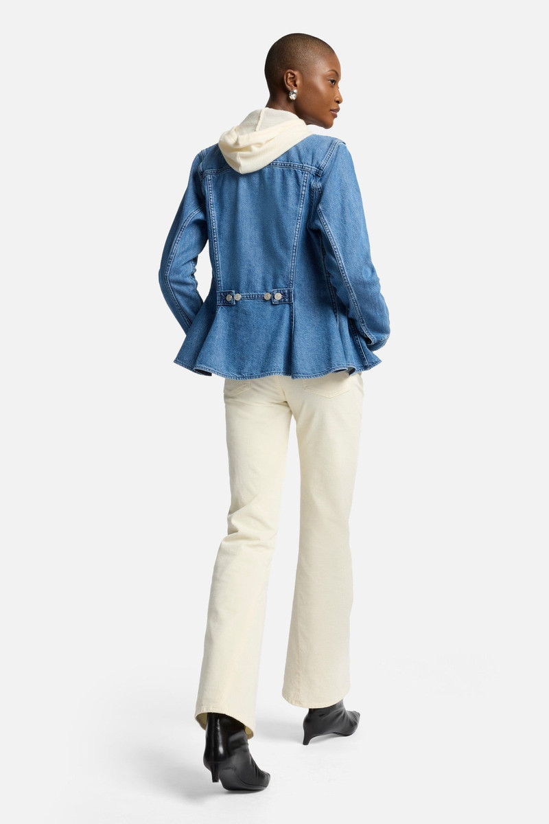 Weightless Denim Flounce Trucker Jacket in Hilo 7