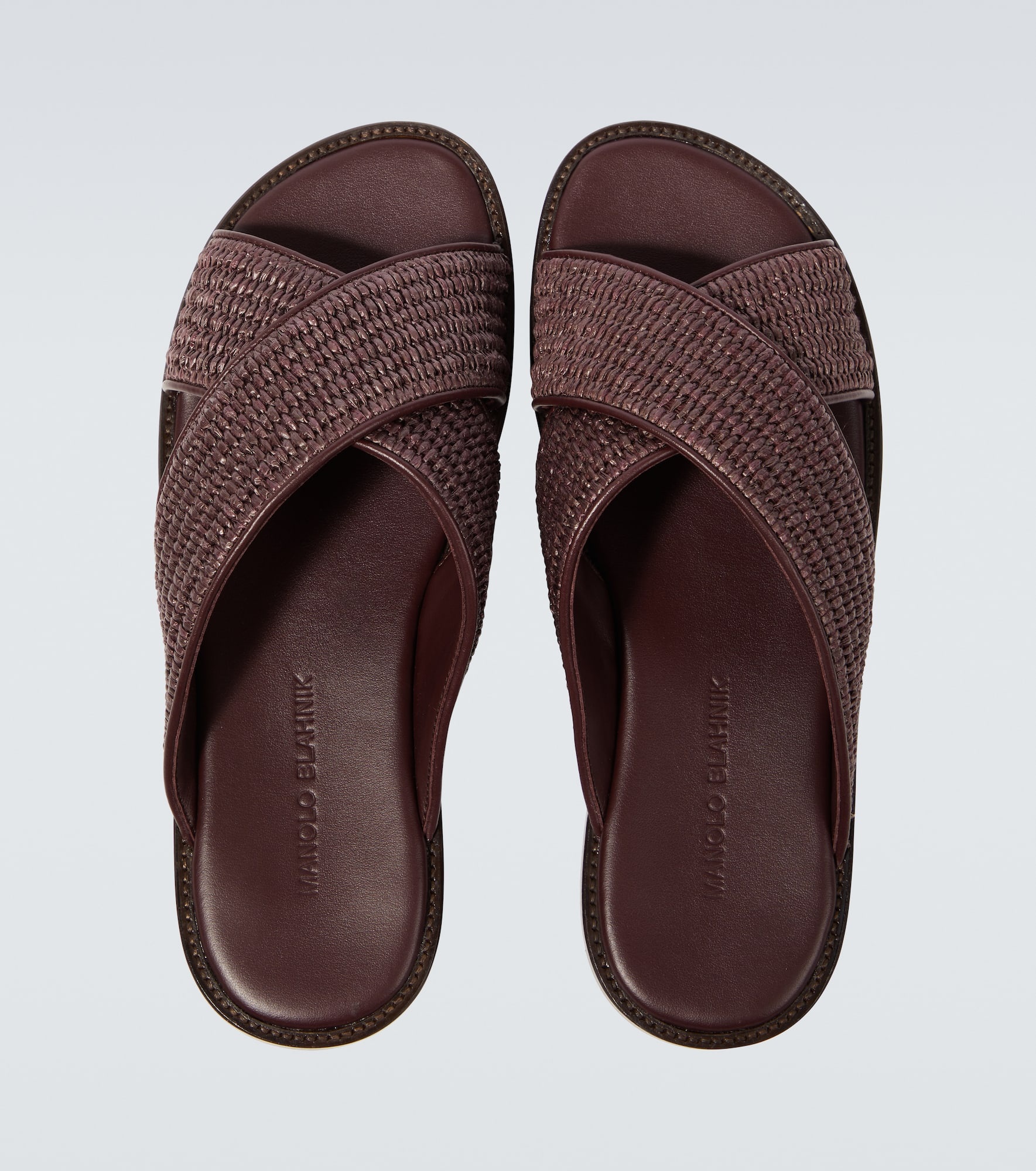 Otawi leather-trimmed raffia sandals - 4