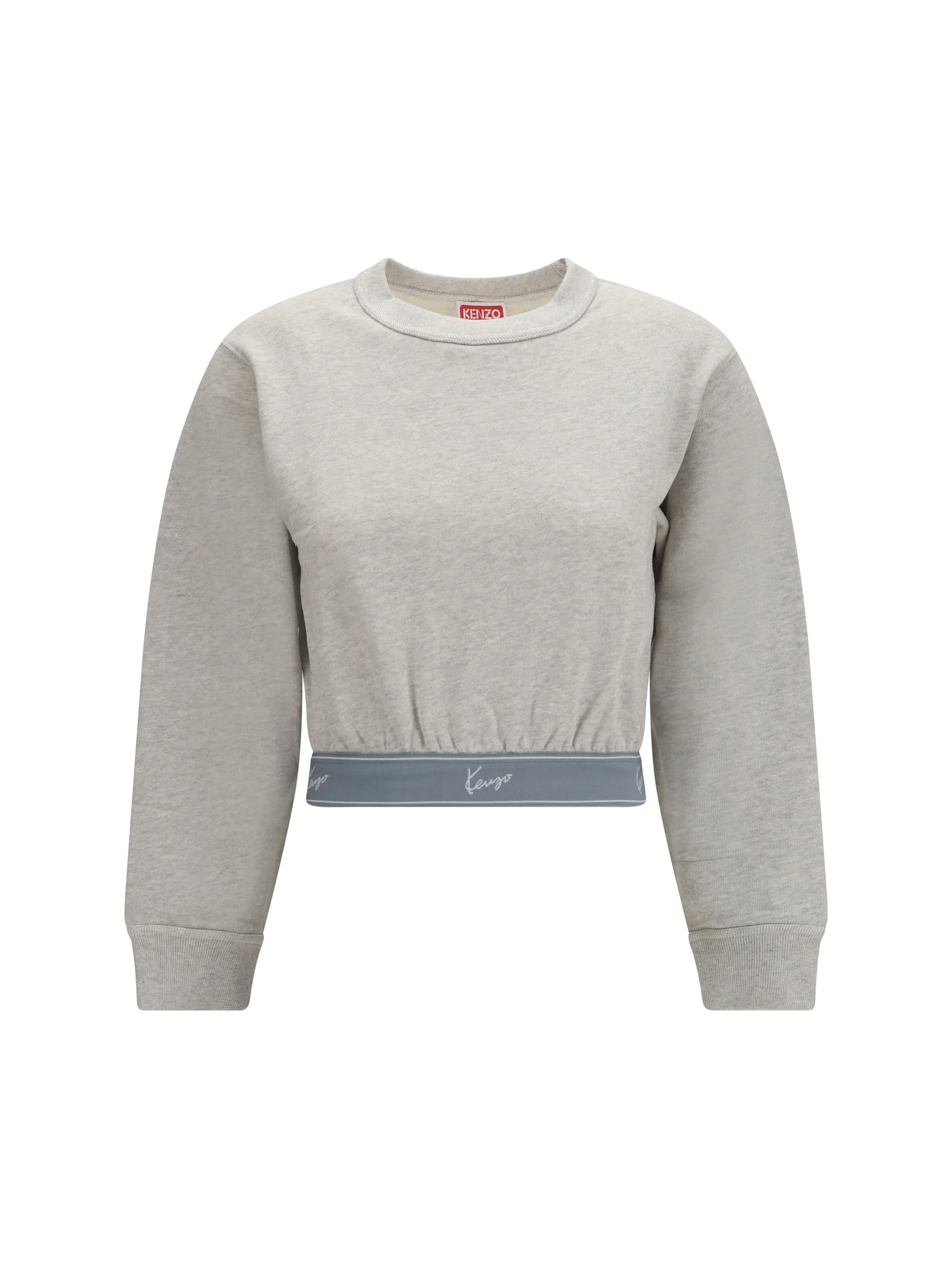 Kenzo Cropped Cotton Sweatshirt — Gray - 1