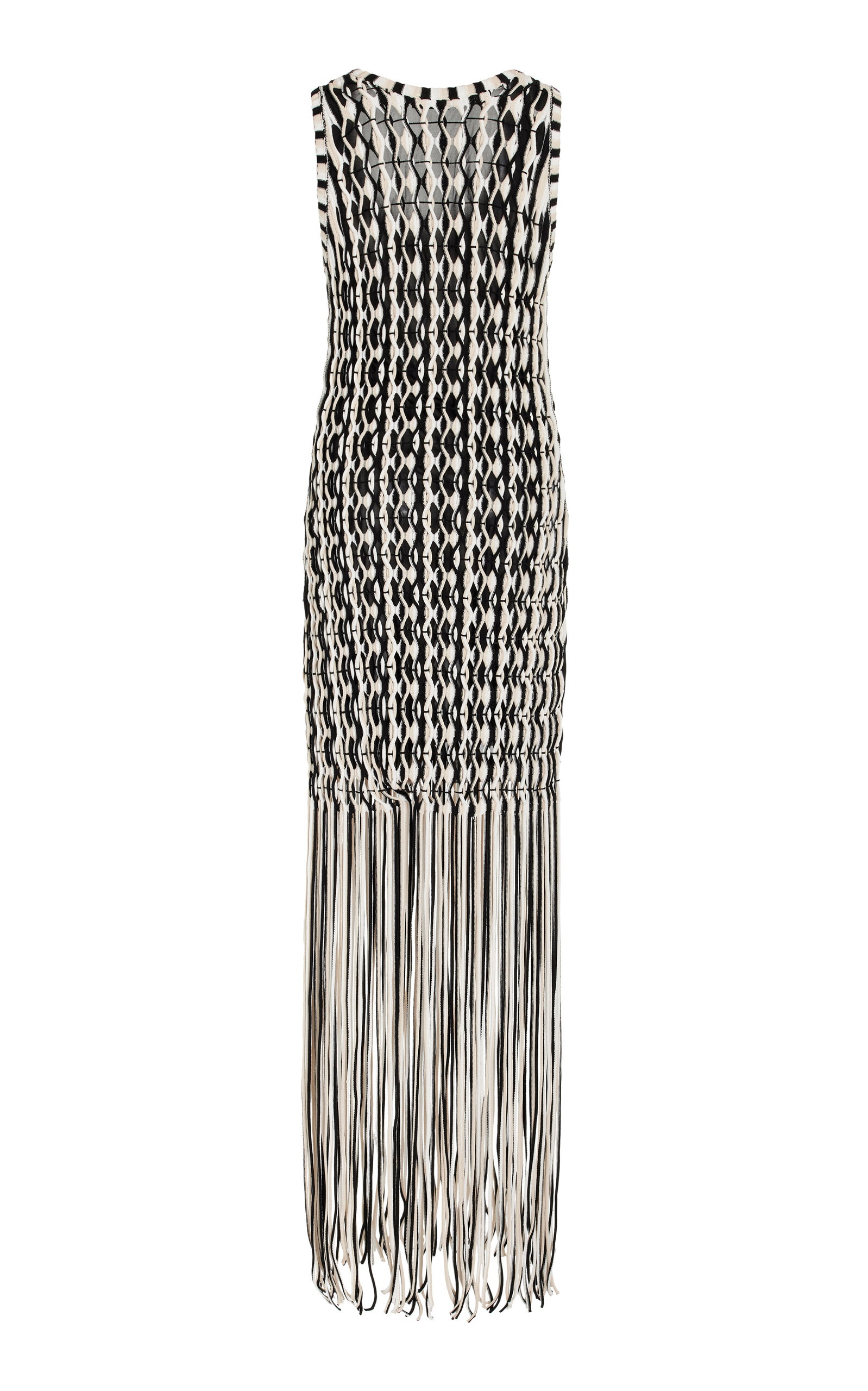 Sonia Fringed Knit Maxi Dress off-white - 3