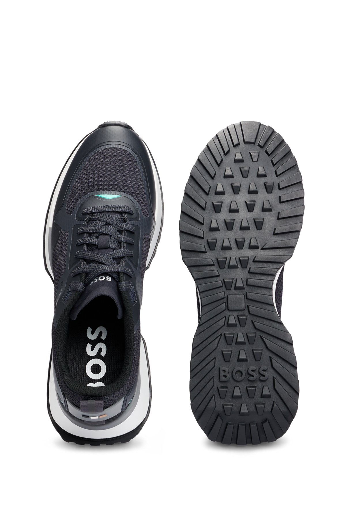 MIXED-MATERIAL TRAINERS WITH MESH DETAILS AND BRANDING - 4