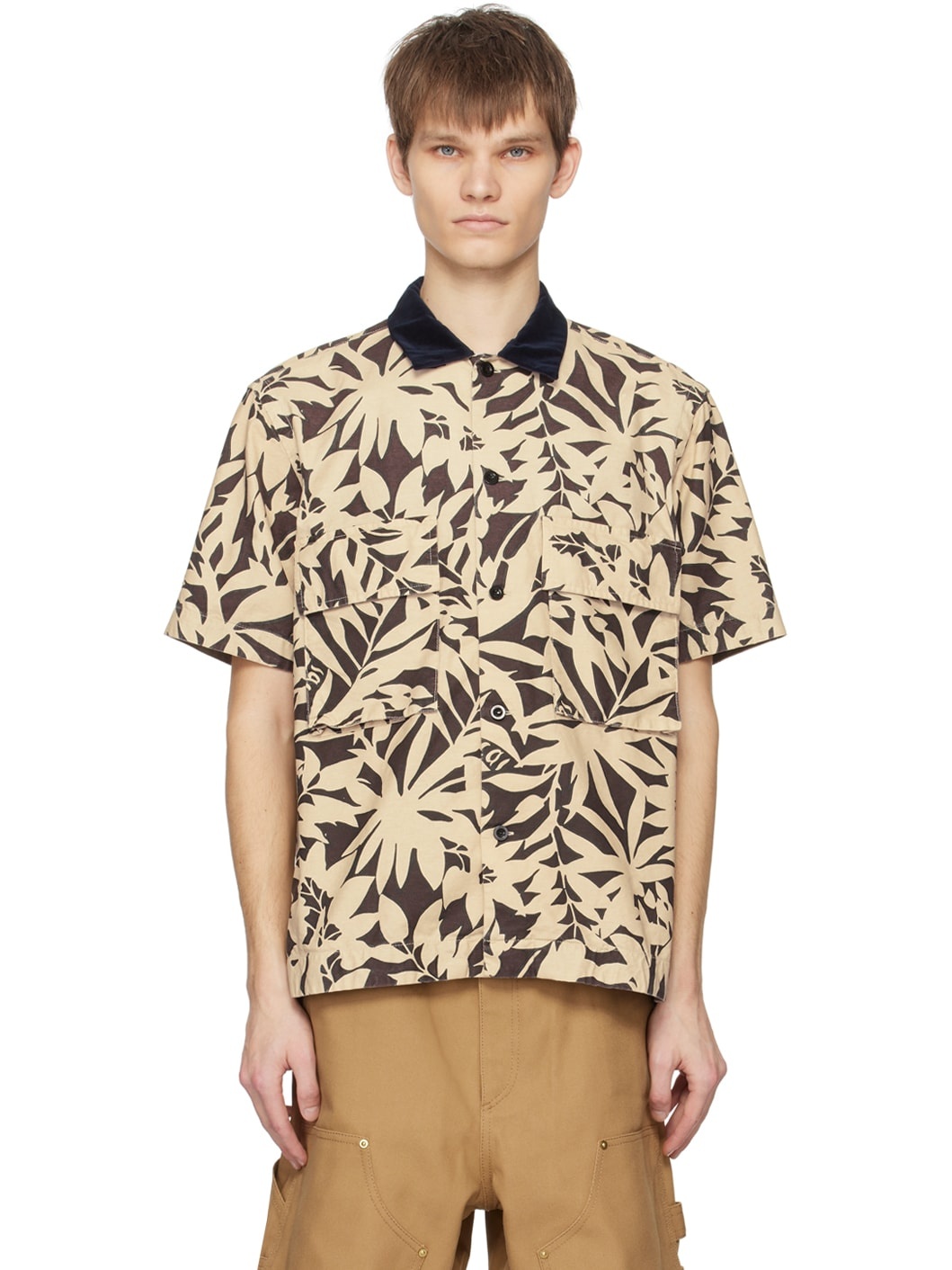 Brown & Beige Leaf Shirt - 1