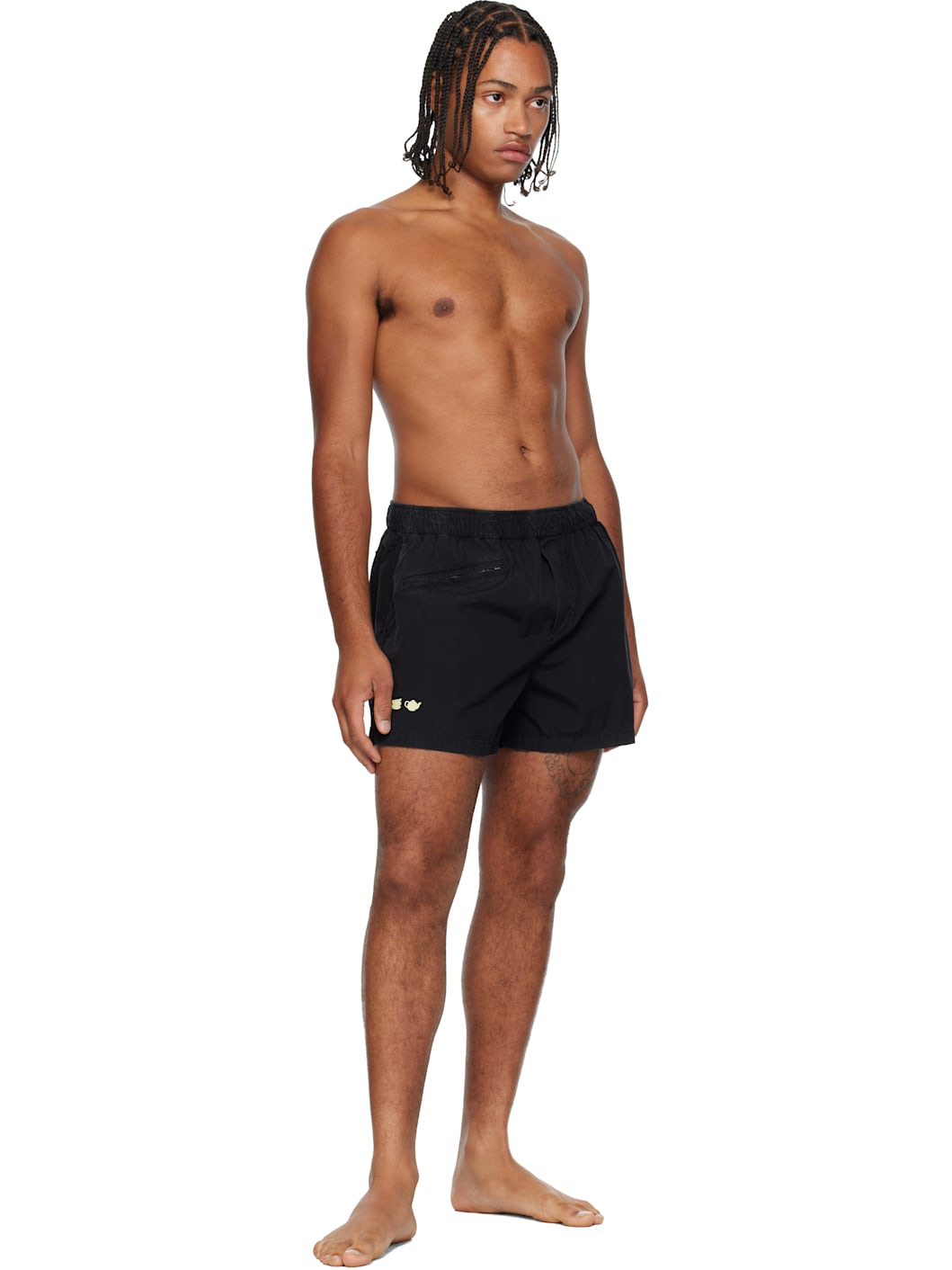 Black Embroidered Shorts - 4