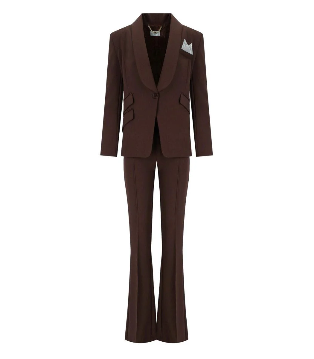 Elisabetta Franchi Elisabetta Frachi Coffee Suit - 1