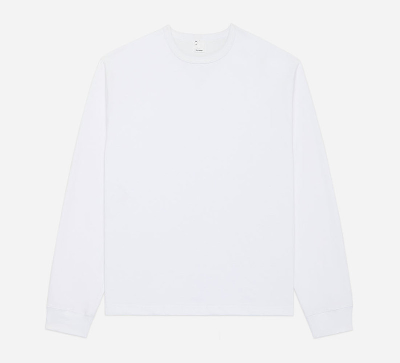 Heavyweight Boxy Long Sleeve T-shirt - White - 1