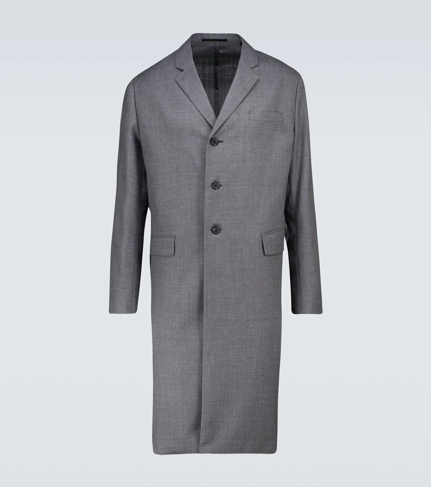 Single-breasted wool coat - 1