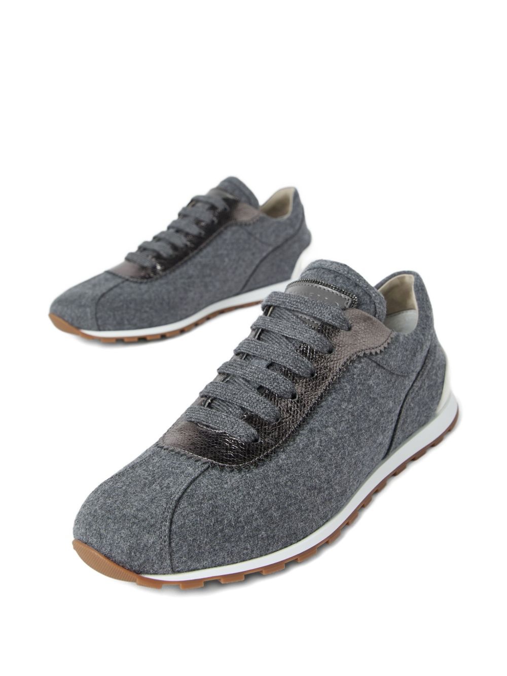 wool leather sneakers - 2