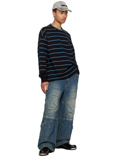 JUUN.J Black & Blue Striped Long Sleeve T-Shirt outlook