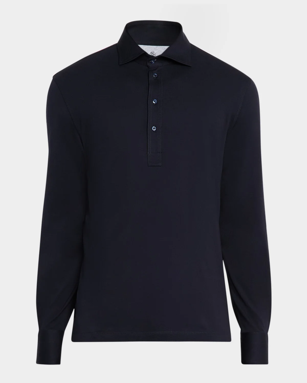 Men's Cotton Long-Sleeve Polo Shirt - 1