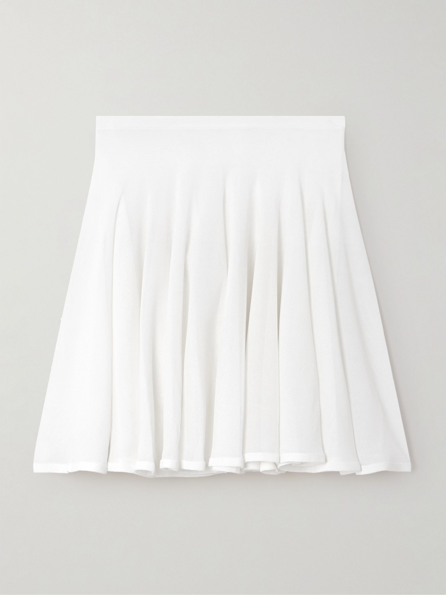 Pleated jersey mini skirt White - 1