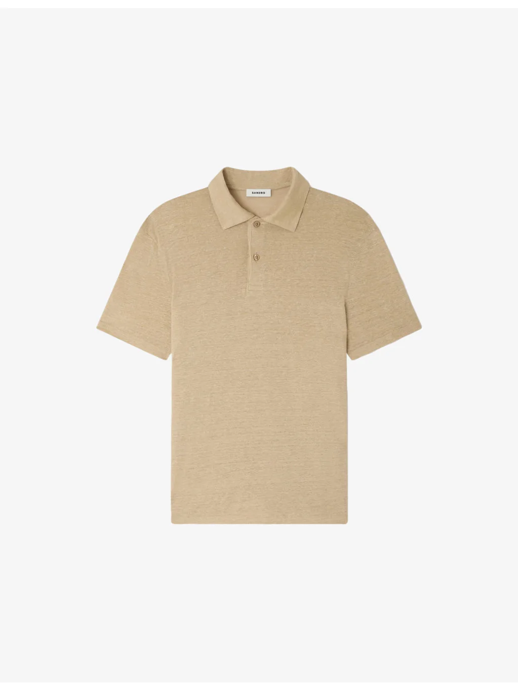 Beach marled regular-fit linen polo shirt - 1