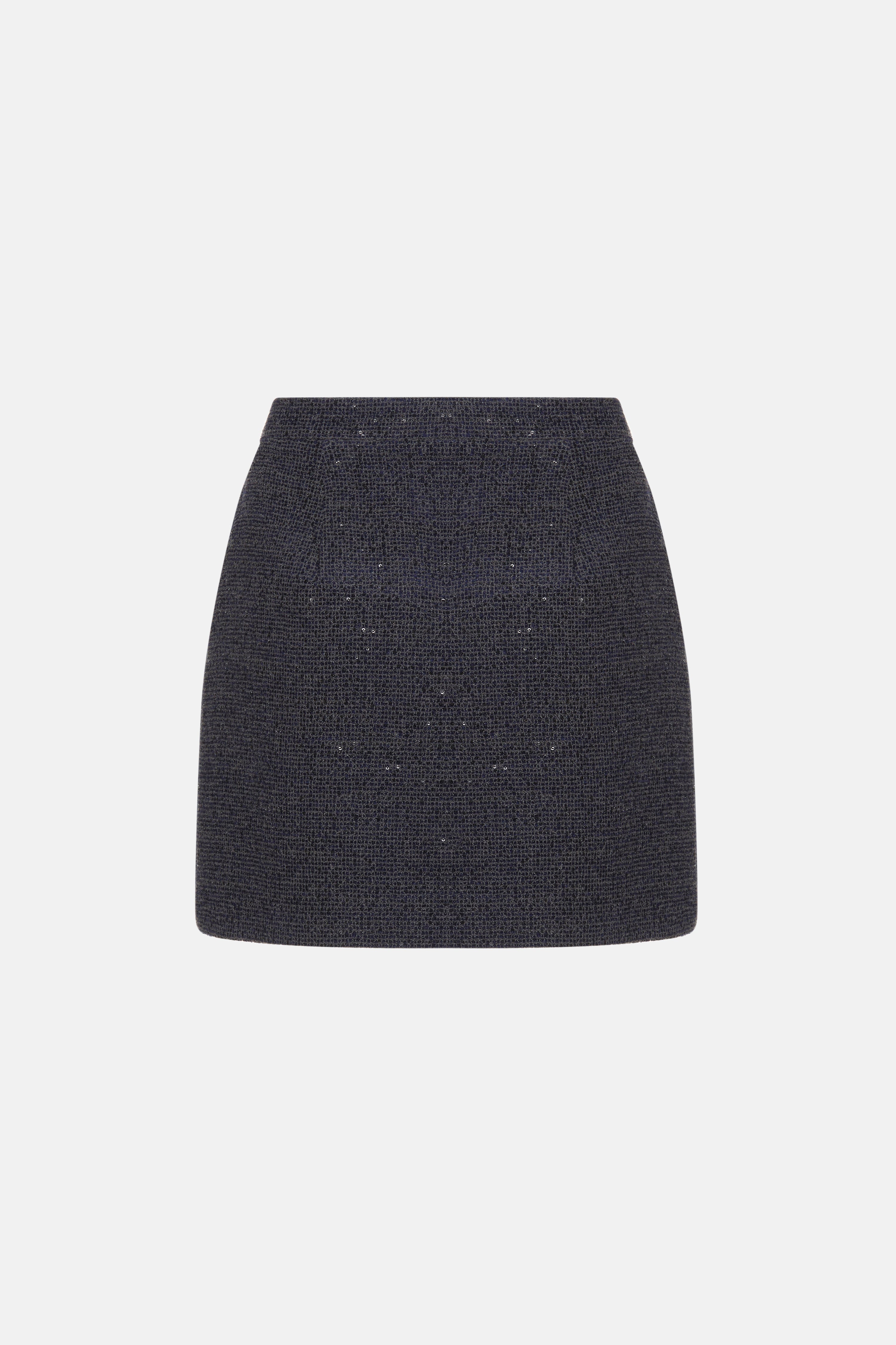 SEQUIN TWEED MINI SKIRT - 2
