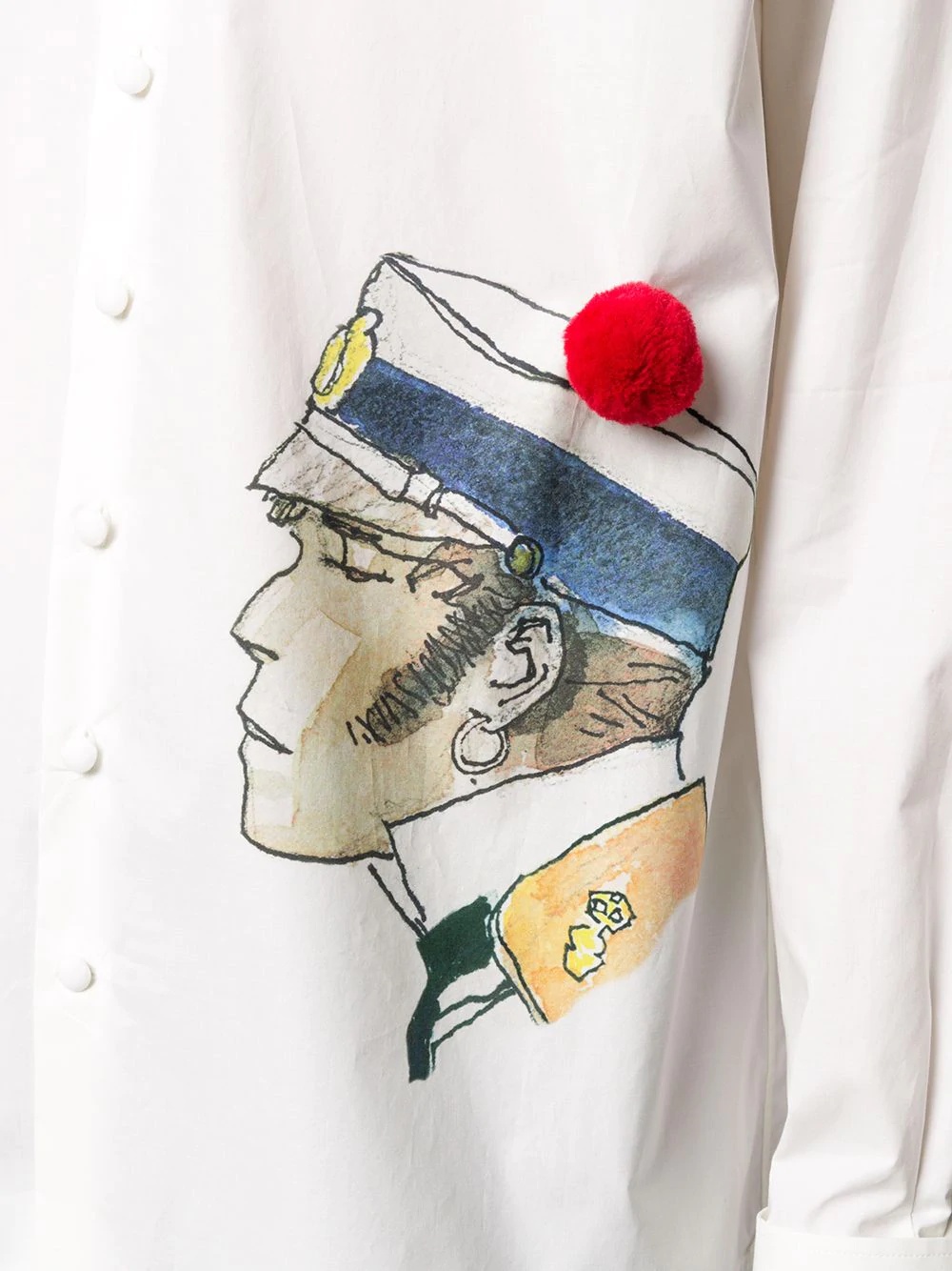 pompom-detail illustration-print shirt - 5