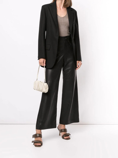 Brunello Cucinelli faux leather wide leg trousers outlook