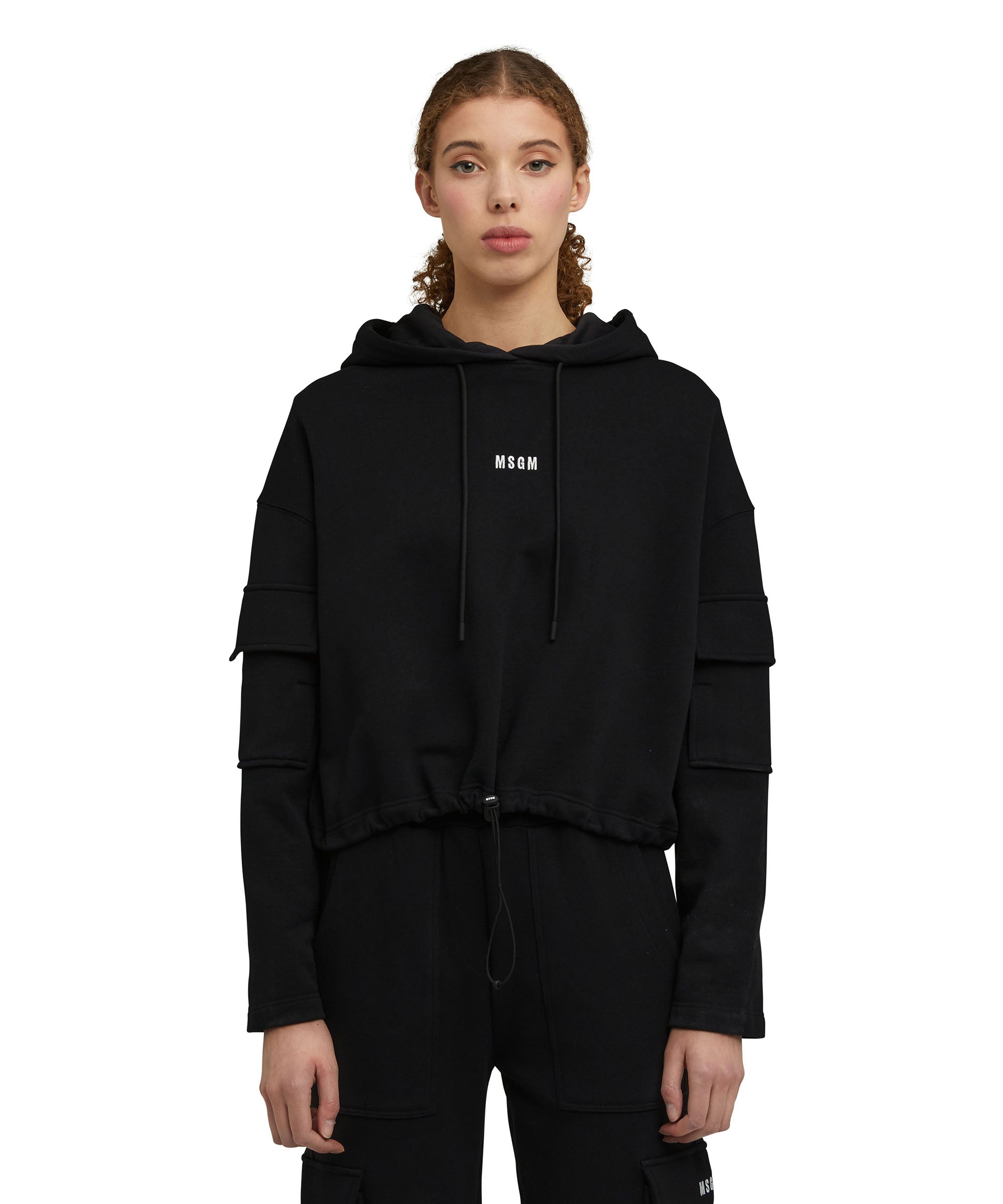 Cotton hooded sweatshirt with adjustable elastic bottom - 3