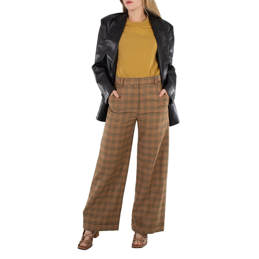 Kenzo Plaid Tailored Wide Leg Pants - 4