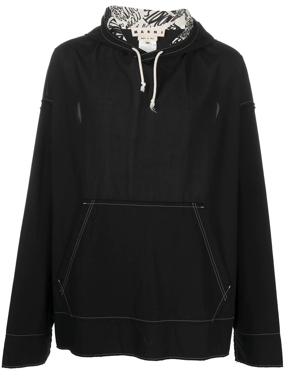 contrast stitch hoodie - 1