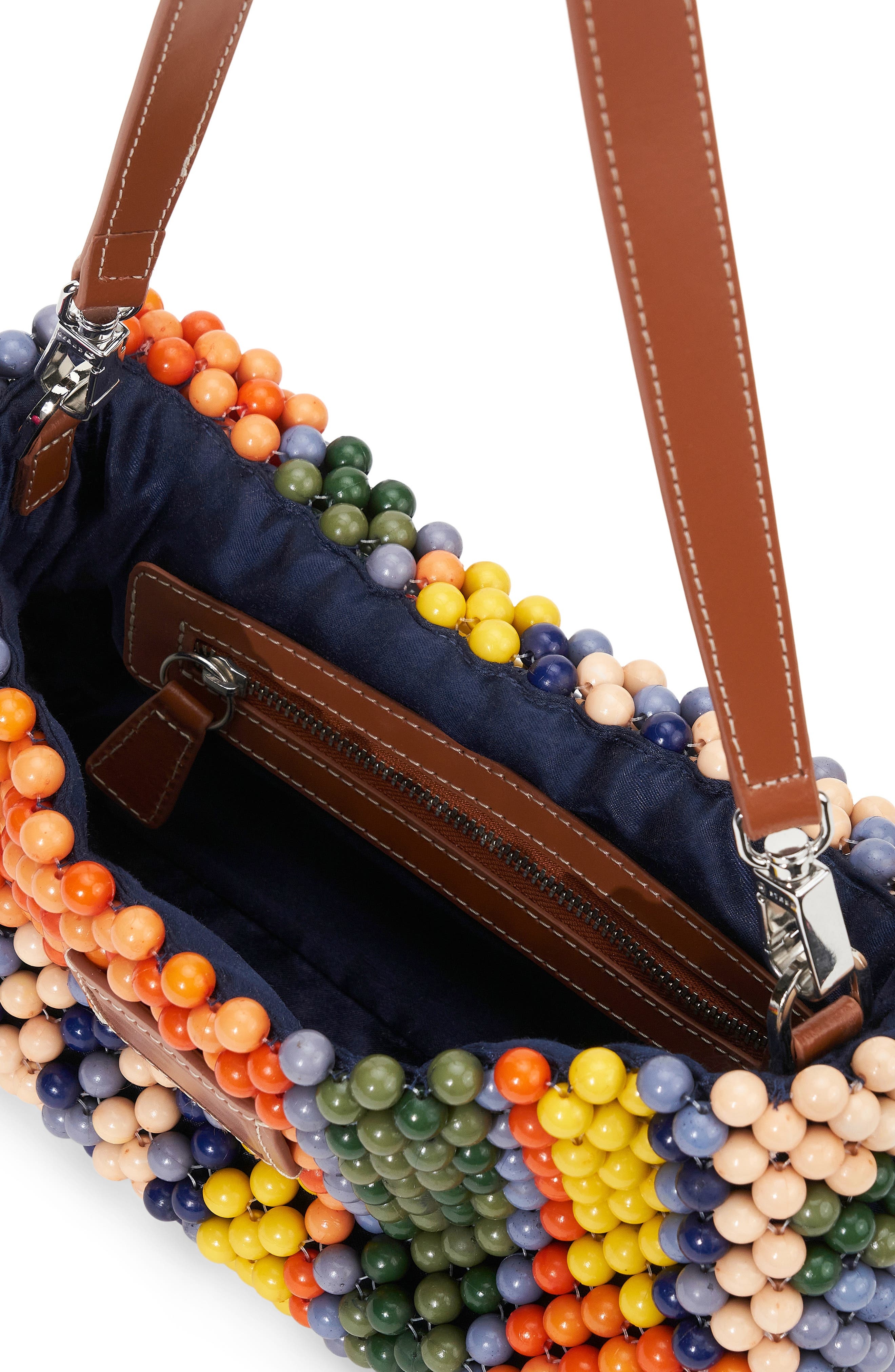 STAUD Timmy Beaded Shoulder Bag in Multi Bayadere Stripe at Nordstrom - 3