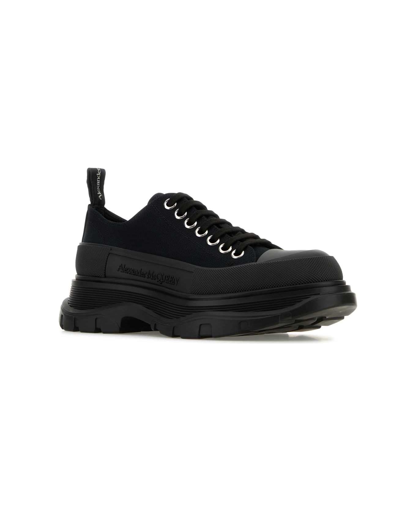 Black Canvas Tread Slick Sneakers - 2