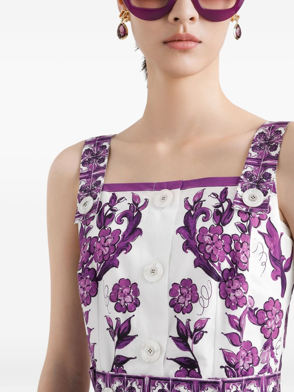 Maiolica-print midi dress - 4