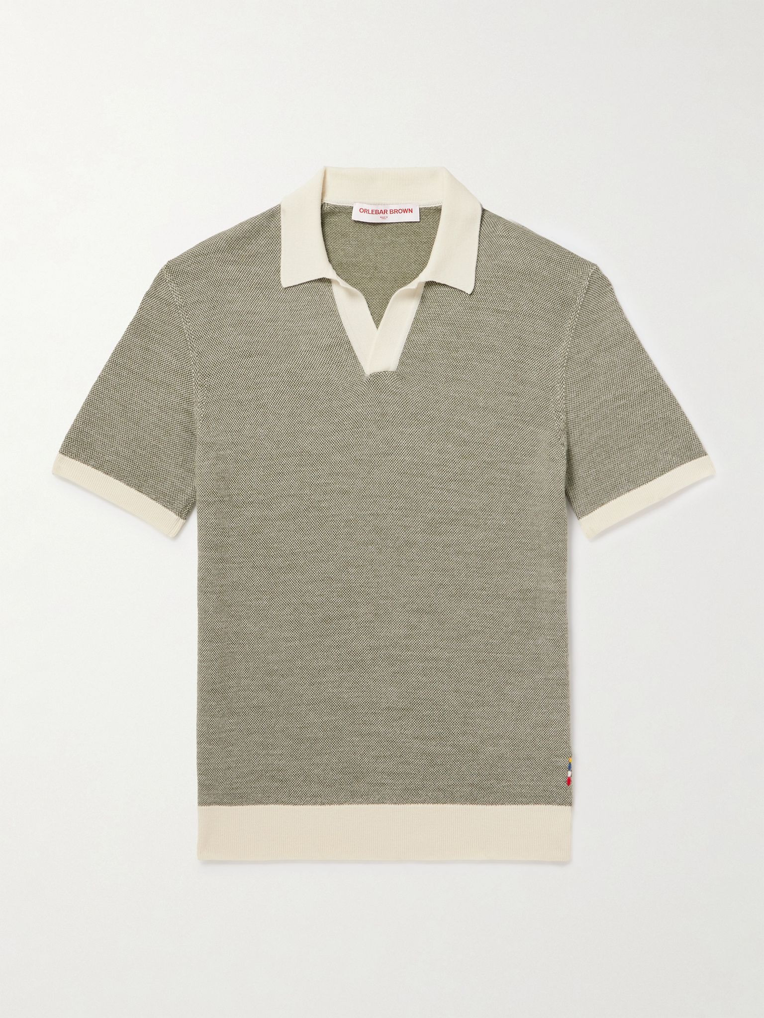 Horton Slim-Fit Merino Wool Polo Shirt Green - 1
