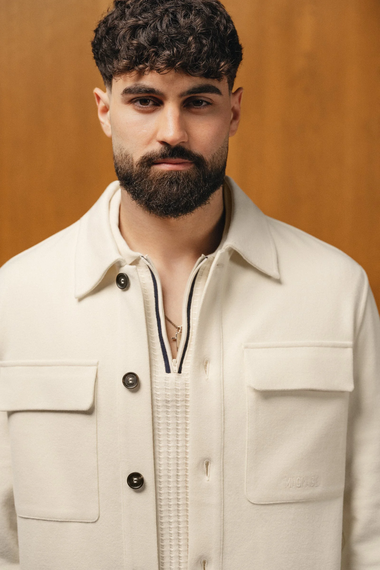 PORTER-K Brushed Knit Shirt Jacket - 1