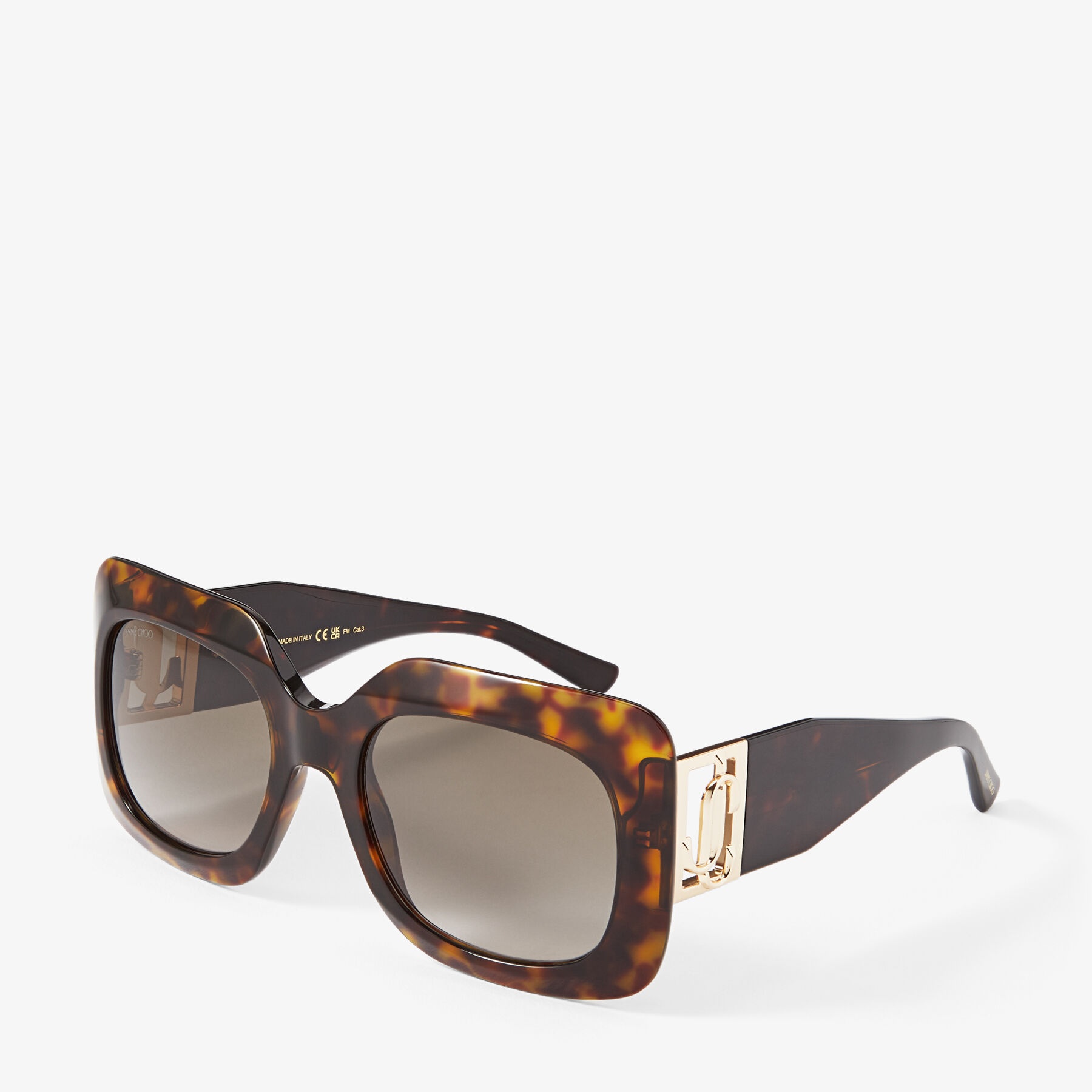 Gaya
Brown Havana Square Frame Sunglasses with JC Emblem - 3