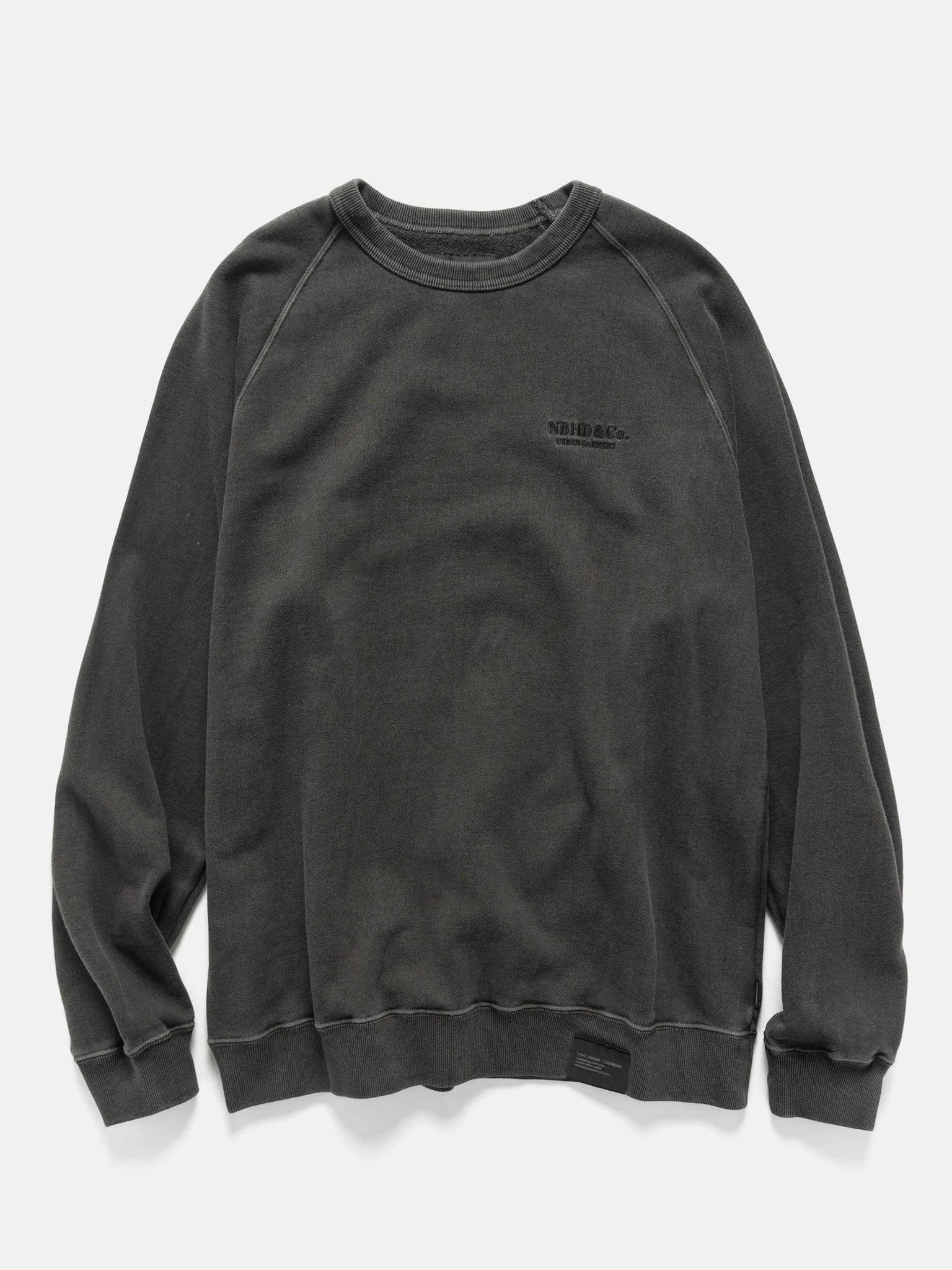 Pigment Dyed Sweat Shirt LS Black - 1
