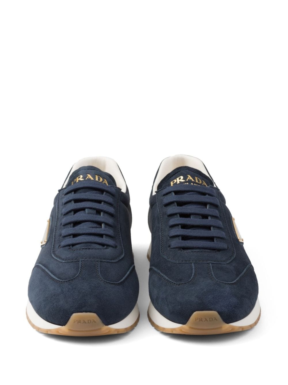 triangle-logo suede sneakers - 5