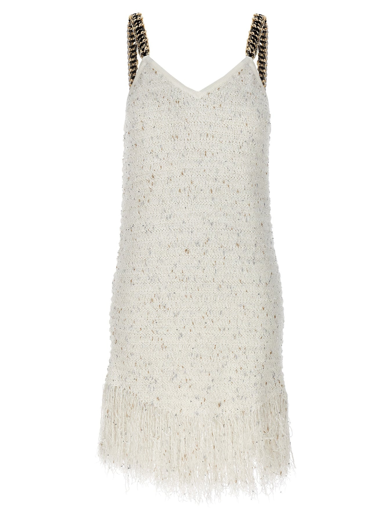 バルマン 'Fringed Tweed'ドレス ホワイト Balmain Fringed Tweed Dresses White | wananluxury | REVERSIBLE