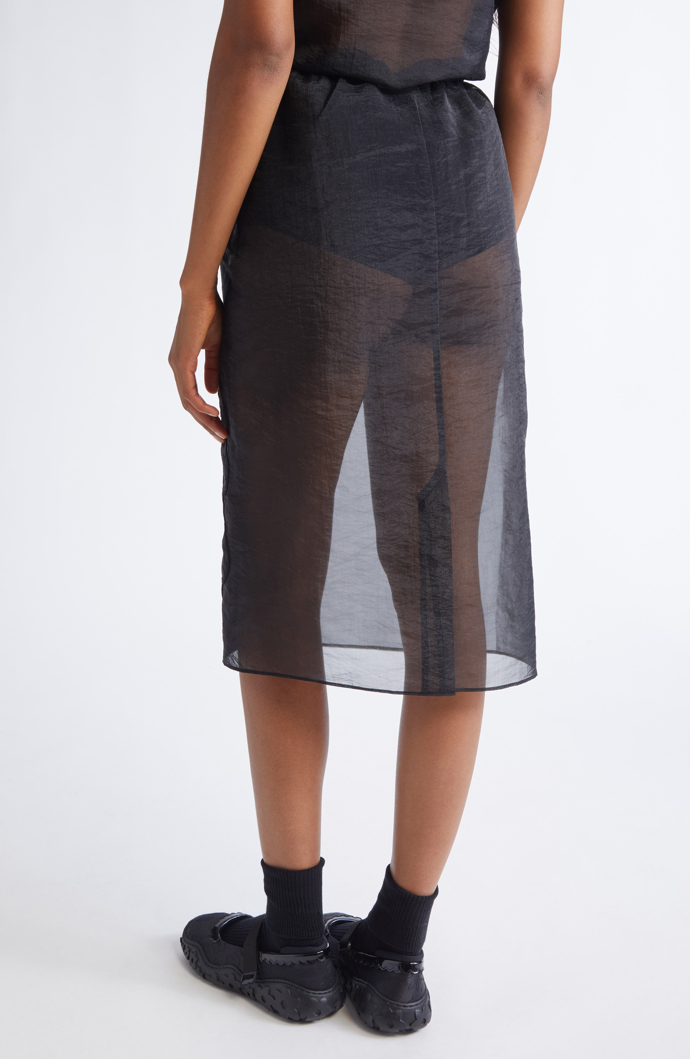 Cecilie Bahnsen Bambi Liquid Myrtia Midi Skirt in Black at Nordstrom - 3