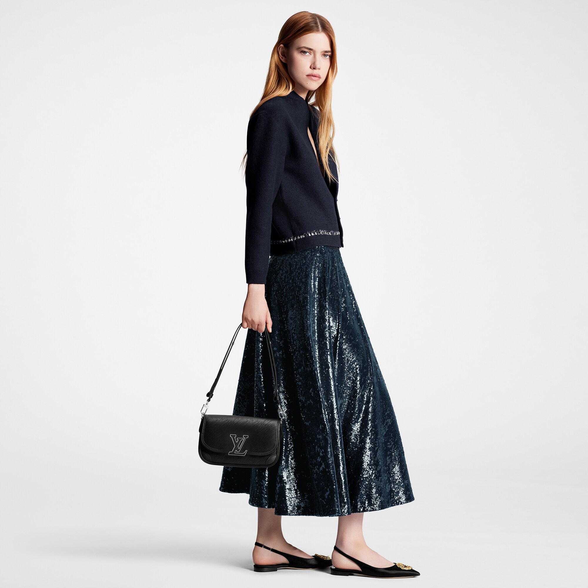 Flared Sequin Skirt - 3