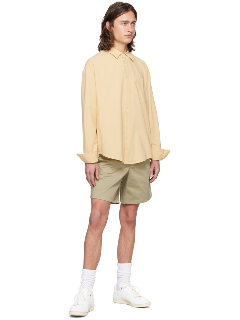 AMI Paris Khaki Elasticated Waist Shorts outlook