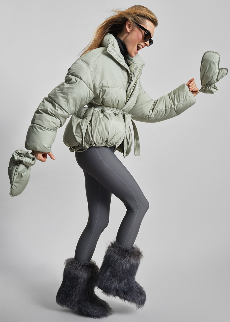 Moena Puffer Jacket & Accessories Set - Sage 10