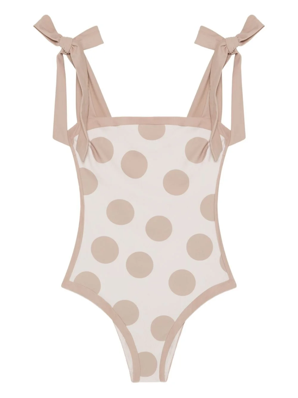 polka-dot tie-detail swimsuit - 1
