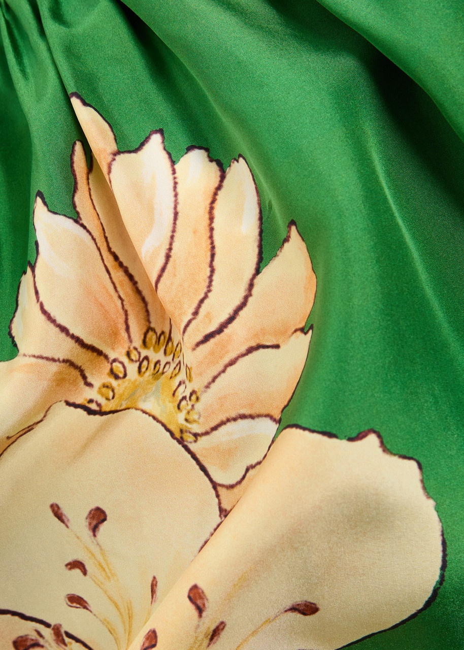 Alemais Sage Floral-print Silk Gown - 5
