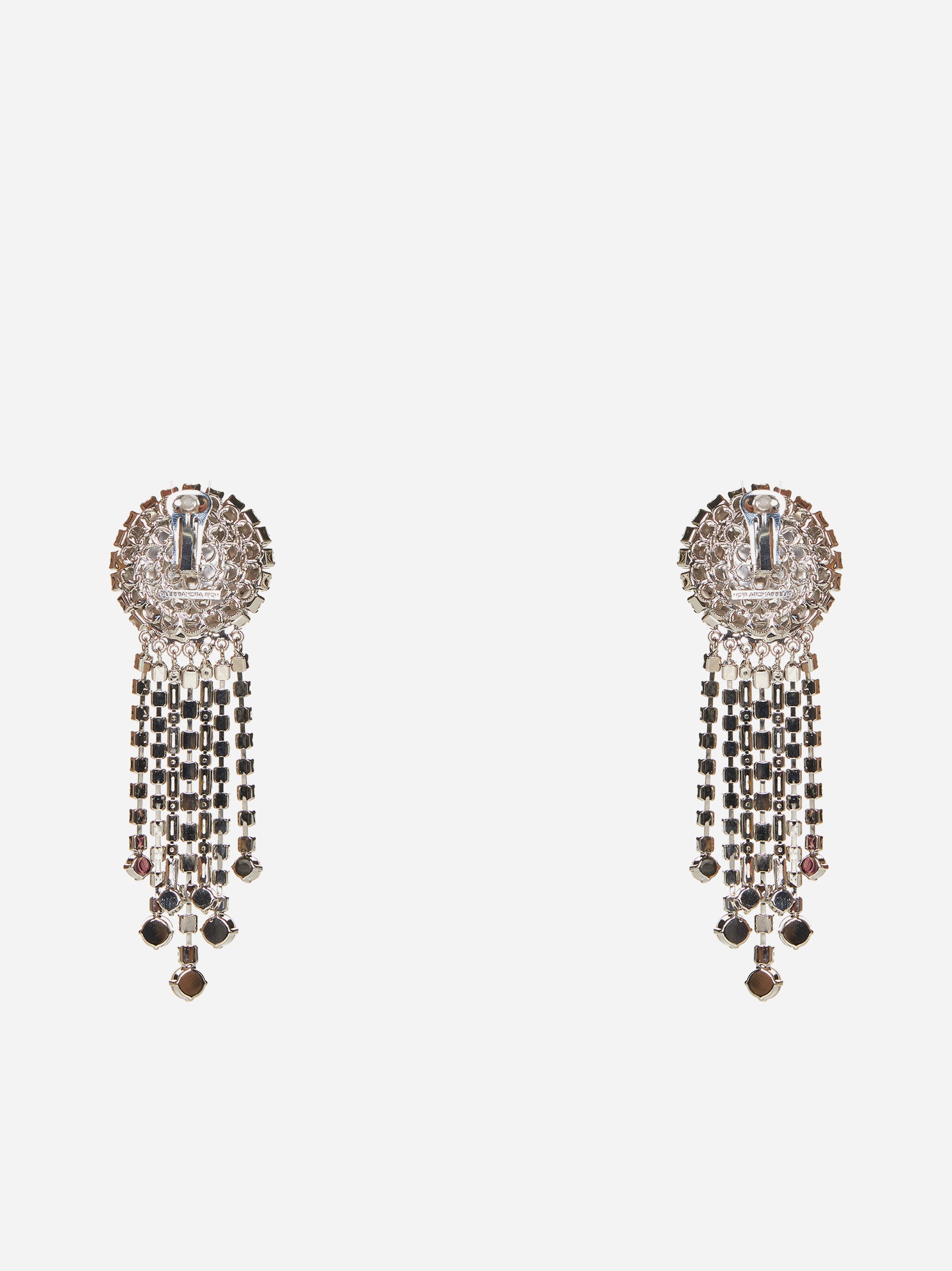 Crystal fringed round earrings - 2