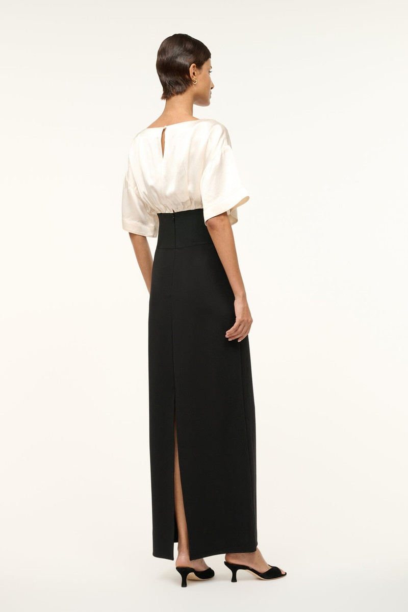 STAUD GARNET DRESS IVORY BLACK 5